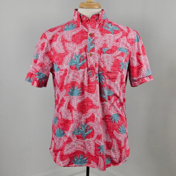 Chubbies Pullover Button-Up Hawaiian Print Red Popover Shirt | Men's Medium - Picture 1 of 16